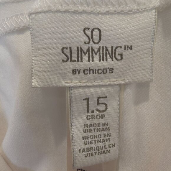 Chico's So Slimming White Slim Stretch Size 1.5 Women's Size 10 Crop Fit NTW - Picture 6 of 10